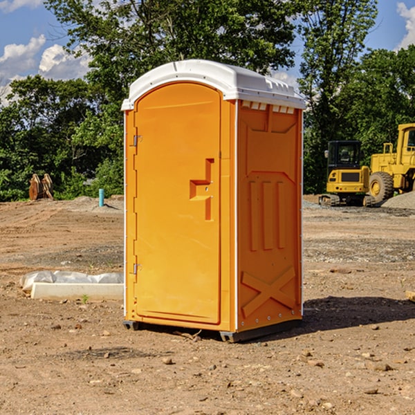 how often are the portable restrooms cleaned and serviced during a rental period in Clayton County